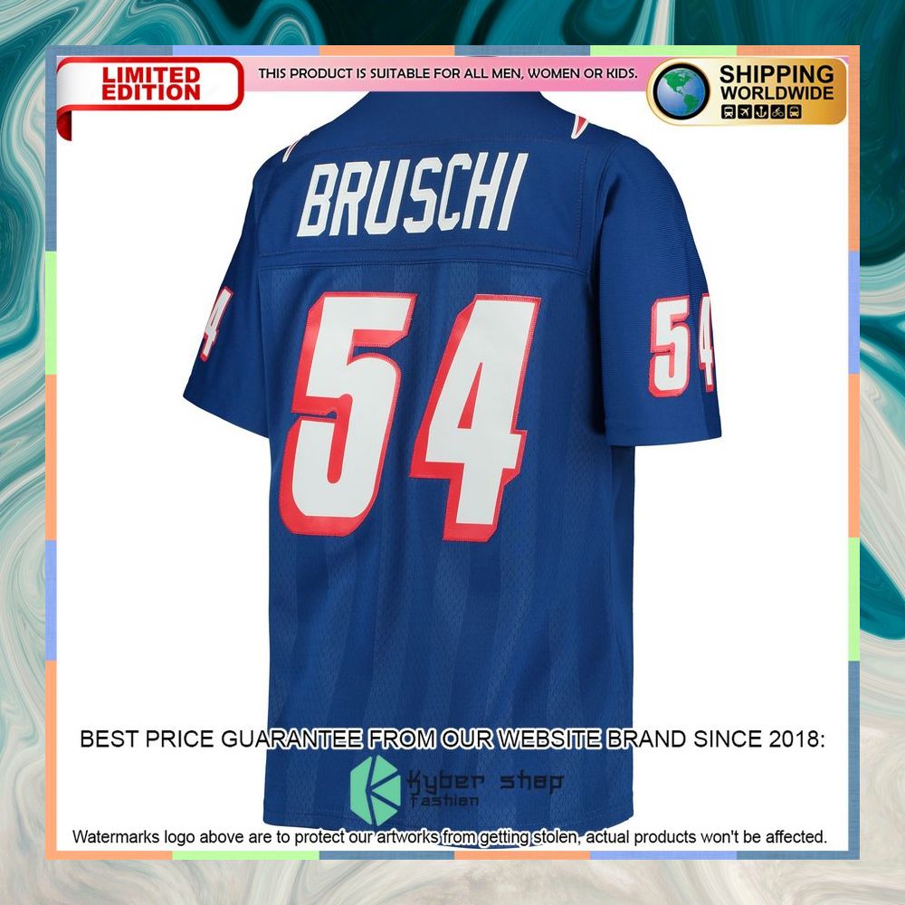 Tedy Bruschi New England Patriots Mitchell & Ness Women's Legacy Royal Football Jersey 7 Tedy Bruschi New England Patriots Mitchell & Ness Women's Legacy Royal Football Jersey word2