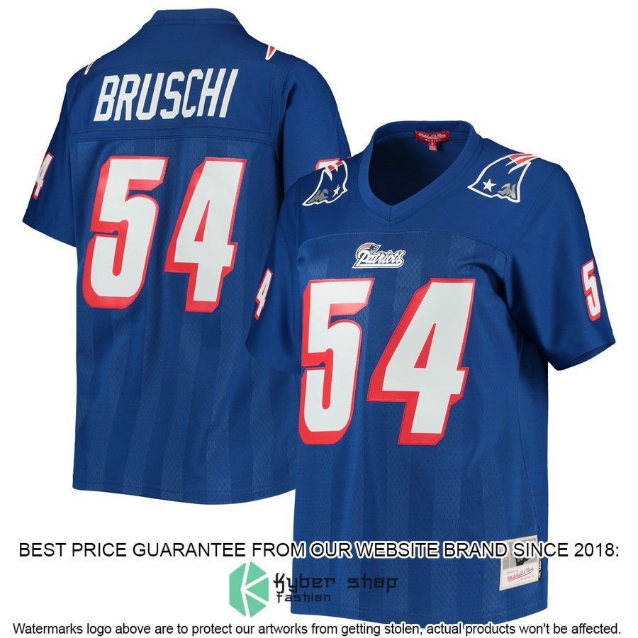 Tedy Bruschi New England Patriots Mitchell & Ness Women's Legacy Royal Football Jersey 4 Tedy Bruschi New England Patriots Mitchell & Ness Women's Legacy Royal Football Jersey word2