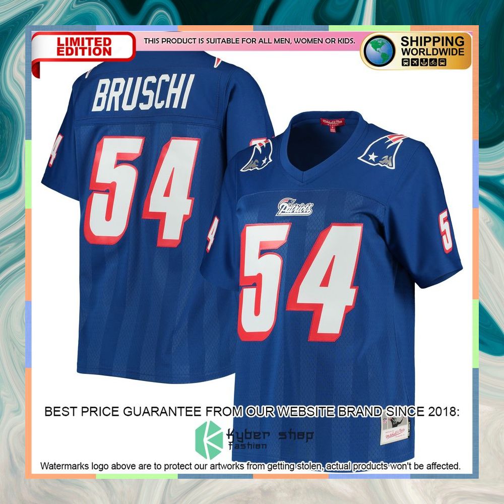 Tedy Bruschi New England Patriots Mitchell & Ness Women's Legacy Royal Football Jersey 8 Tedy Bruschi New England Patriots Mitchell & Ness Women's Legacy Royal Football Jersey word2