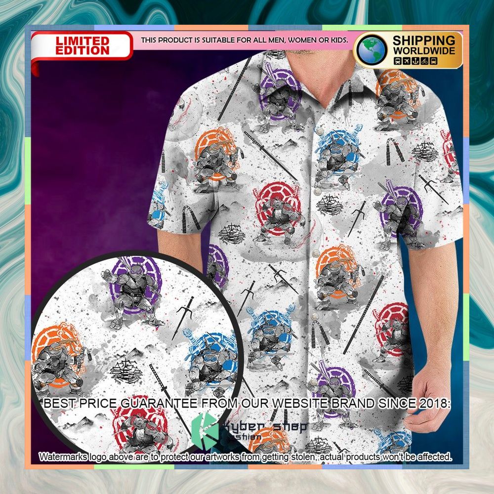 Teenage Mutant Ninja Turtles Characters Sumi-E Pattern Hawaiian Shirt 5 Teenage Mutant Ninja Turtles Characters Sumi-E Pattern Hawaiian Shirt word3