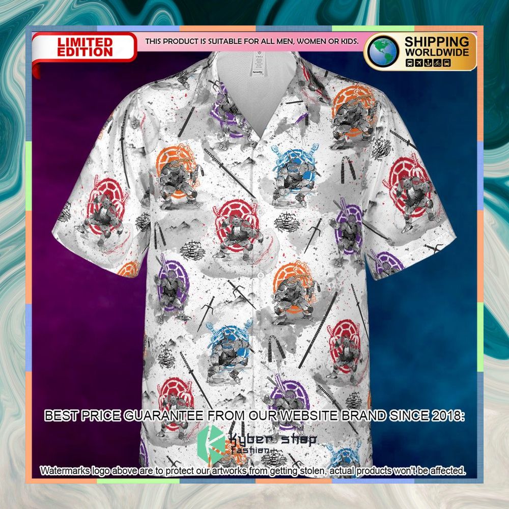 Teenage Mutant Ninja Turtles Characters Sumi-E Pattern Hawaiian Shirt 6 Teenage Mutant Ninja Turtles Characters Sumi-E Pattern Hawaiian Shirt word3