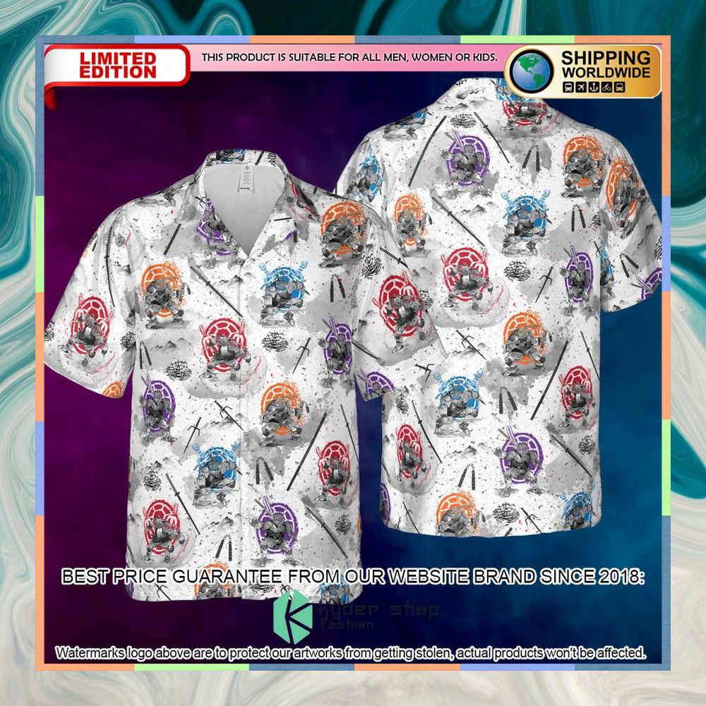 Teenage Mutant Ninja Turtles Characters Sumi-E Pattern Hawaiian Shirt 8 Teenage Mutant Ninja Turtles Characters Sumi-E Pattern Hawaiian Shirt word3