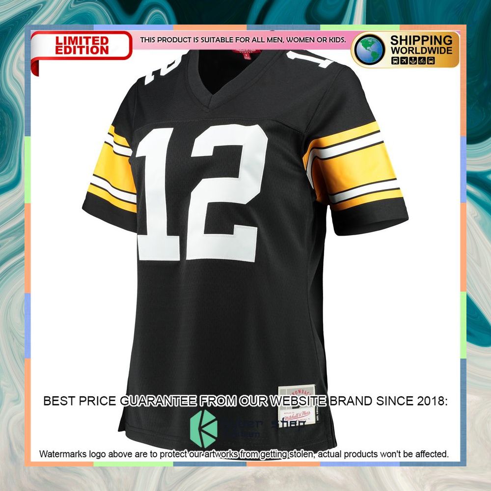 Terry Bradshaw Pittsburgh Steelers Mitchell & Ness Women's Legacy Black Football Jersey 6 Terry Bradshaw Pittsburgh Steelers Mitchell & Ness Women's Legacy Black Football Jersey word1