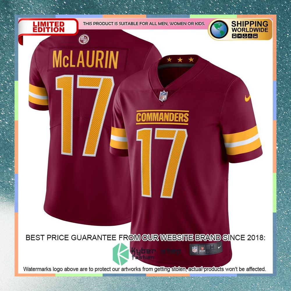 Terry McLaurin Washington Commanders Vapor Burgundy Football Jersey 8 Terry McLaurin Washington Commanders Vapor Burgundy Football Jersey word2