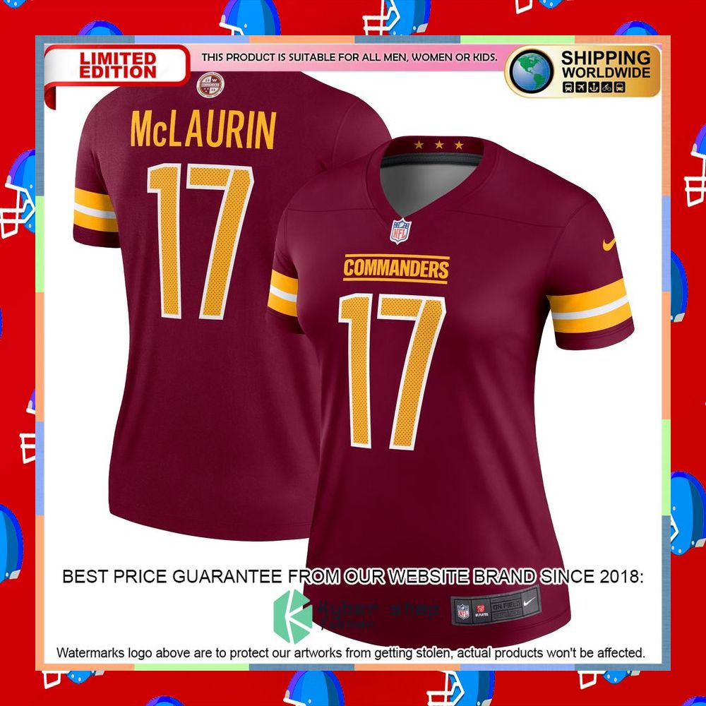 Terry McLaurin Washington Commanders Women's Legend Burgundy Football Jersey 8 Terry McLaurin Washington Commanders Women's Legend Burgundy Football Jersey word2