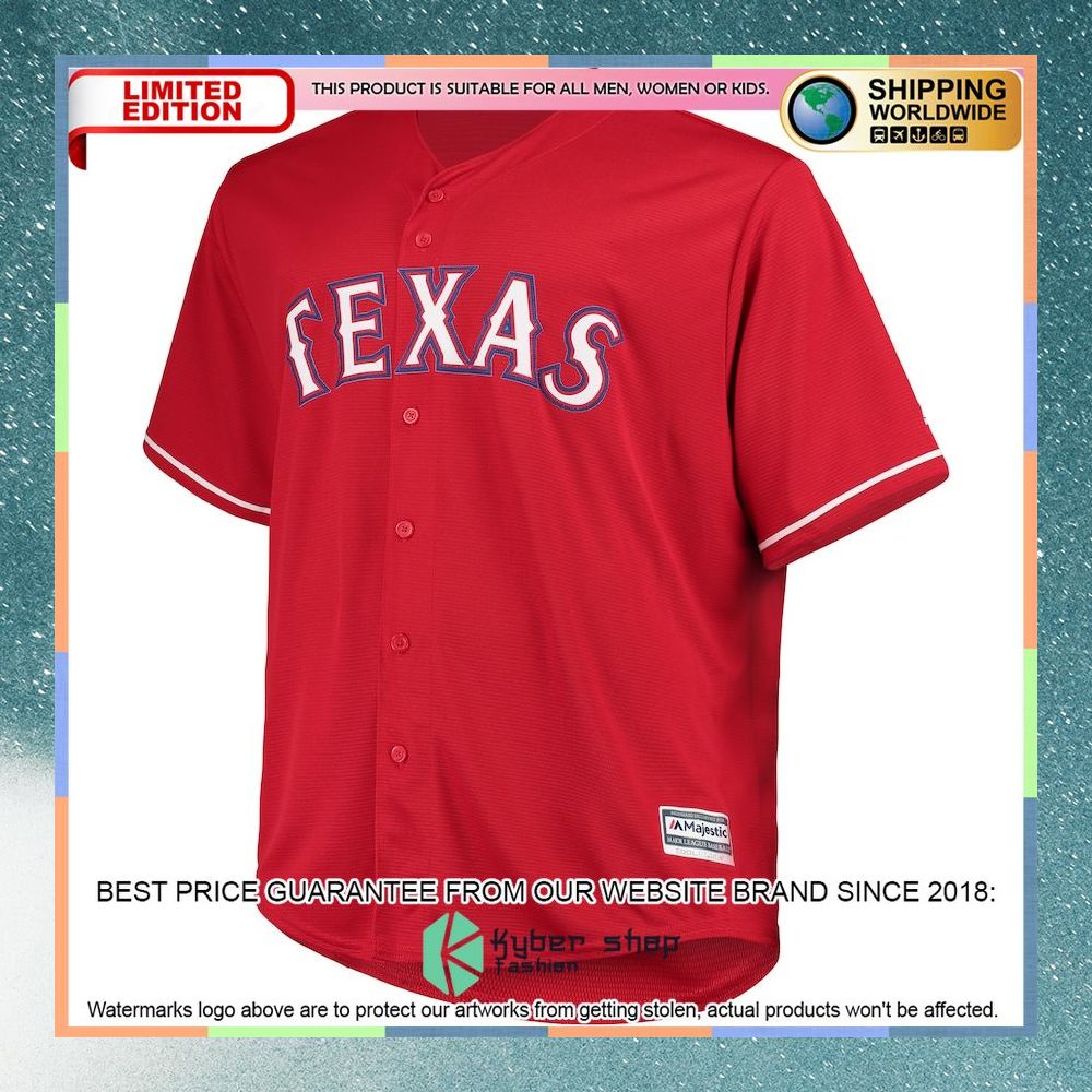 Texas Rangers Majestic Alternate Official Cool Base Red Baseball Jersey 25 Texas Rangers Majestic Alternate Official Cool Base Red Baseball Jersey word3