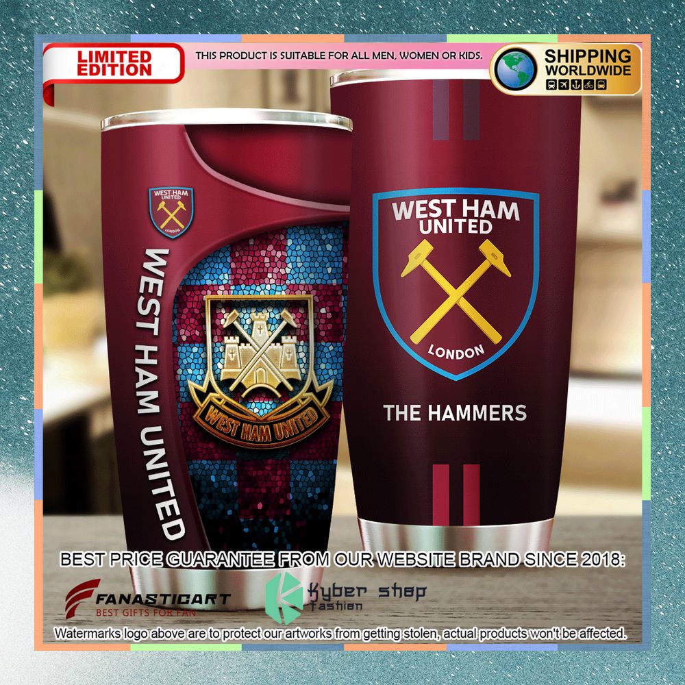 The Hammers West Ham United FC Tumbler 3 The Hammers West Ham United FC Tumbler word1