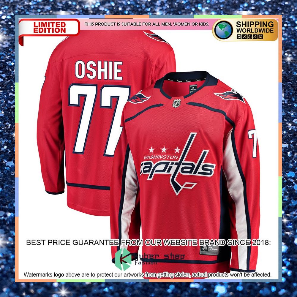TJ Oshie Washington Capitals Breakaway Red Hockey Jersey 9 TJ Oshie Washington Capitals Breakaway Red Hockey Jersey word1