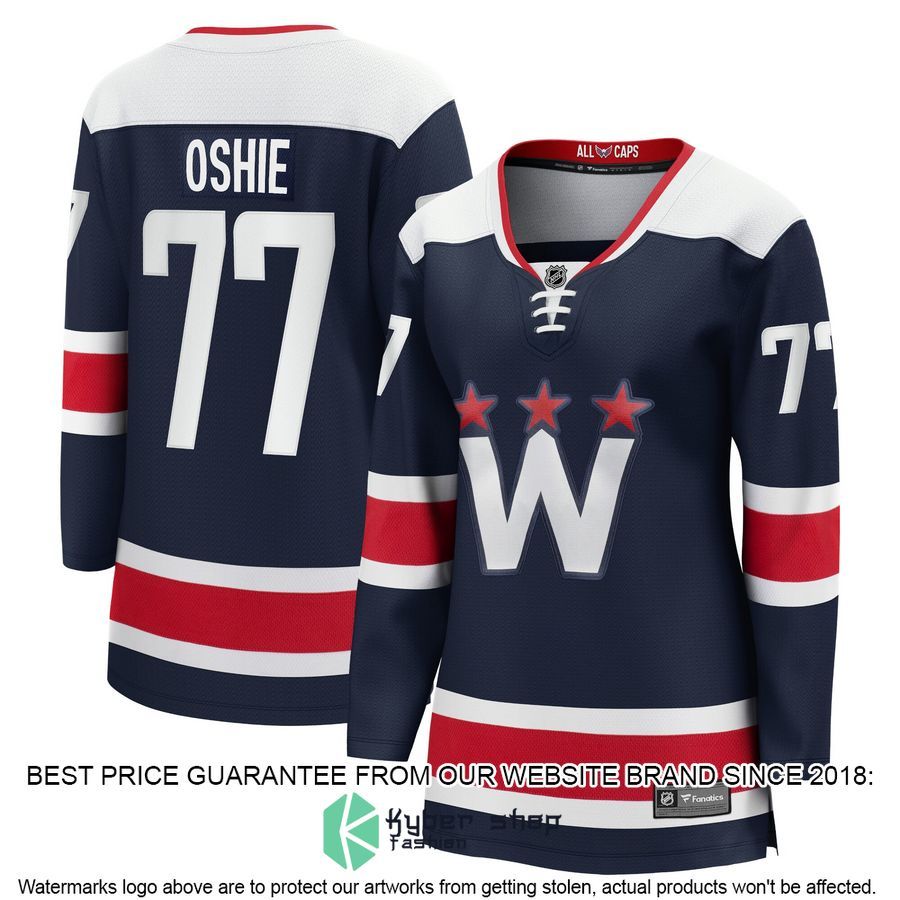 TJ Oshie Washington Capitals Women's 2020-21 Alternate Premier Navy Hockey Jersey