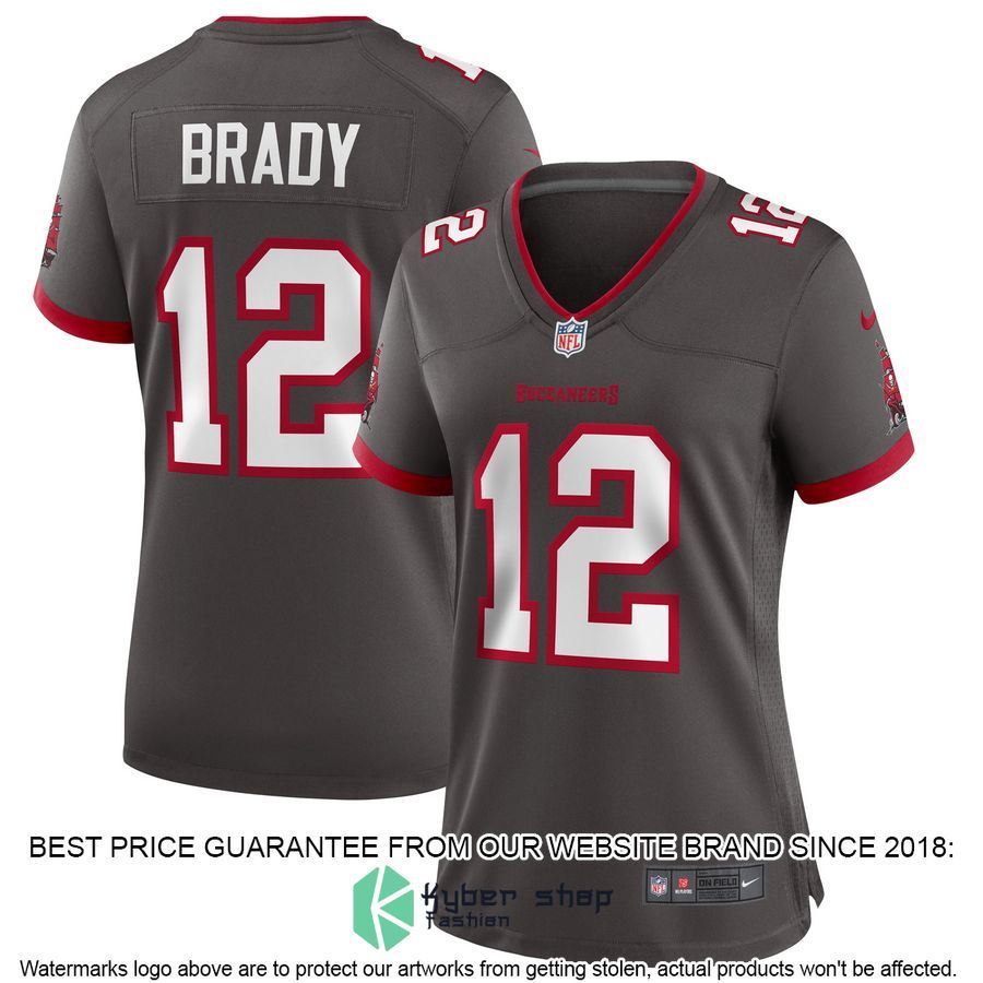 Tom Brady Tampa Bay Buccaneers Women's Alternate Pewter Football Jersey
