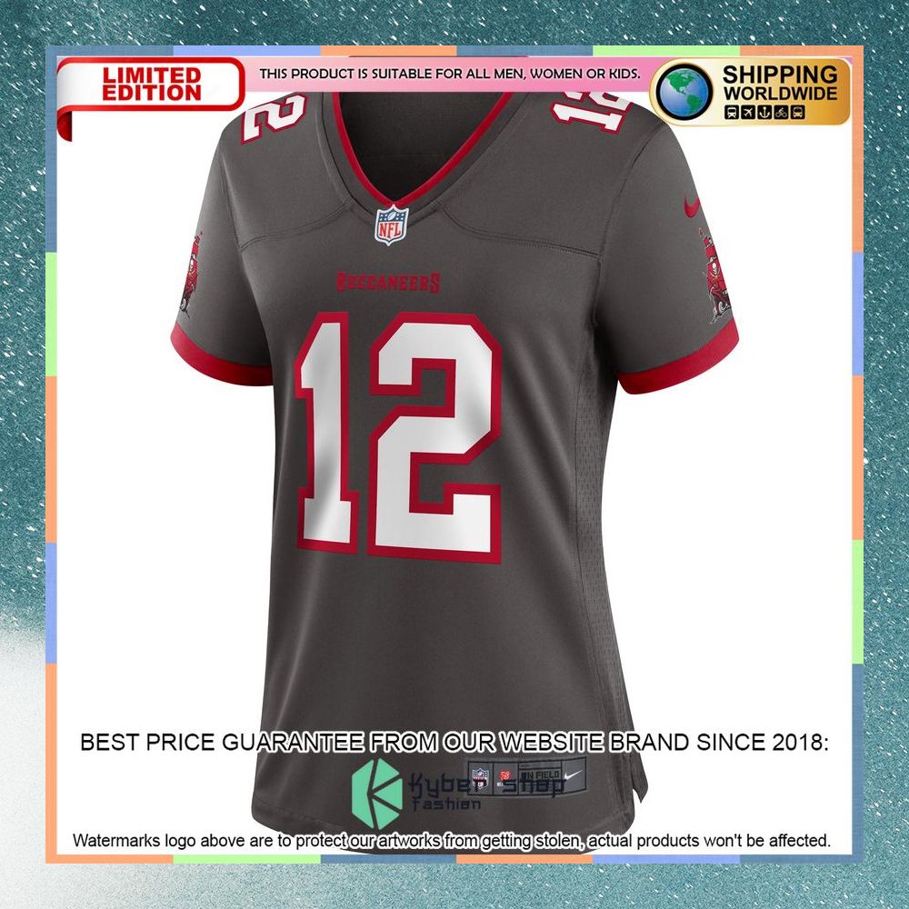 Tom Brady Tampa Bay Buccaneers Women's Alternate Pewter Football Jersey 6 Tom Brady Tampa Bay Buccaneers Women's Alternate Pewter Football Jersey word1