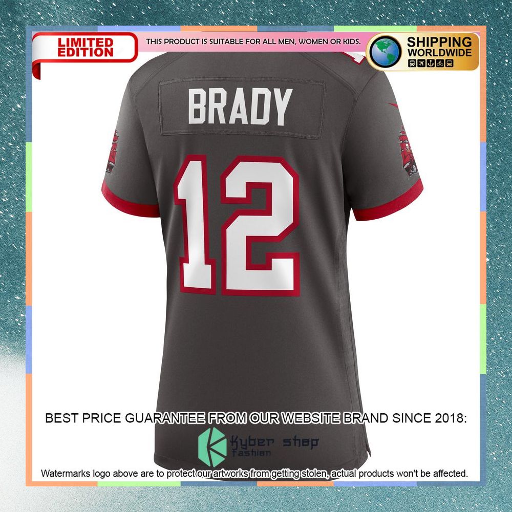 Tom Brady Tampa Bay Buccaneers Women's Alternate Pewter Football Jersey 7 Tom Brady Tampa Bay Buccaneers Women's Alternate Pewter Football Jersey word1