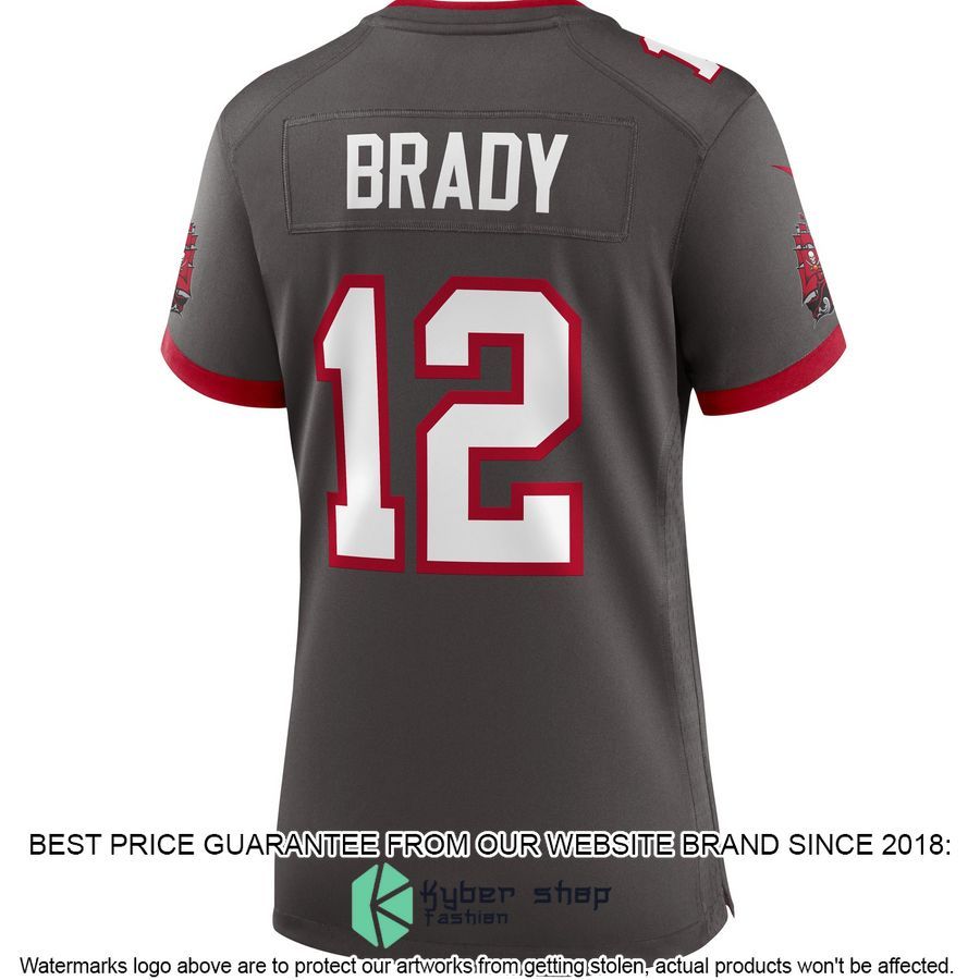 Tom Brady Tampa Bay Buccaneers Women's Alternate Pewter Football Jersey 3 Tom Brady Tampa Bay Buccaneers Women's Alternate Pewter Football Jersey word1