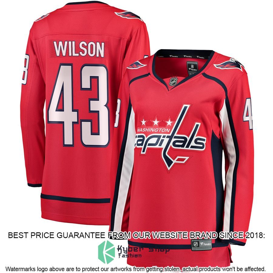 Tom Wilson Washington Capitals Women's Home Premier Red Hockey Jersey word3