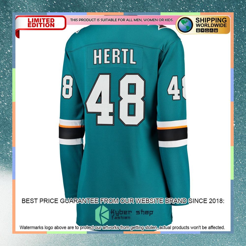 Tomas Hertl San Jose Sharks Women's Teal Hockey Jersey 7 Tomas Hertl San Jose Sharks Women's Teal Hockey Jersey word3