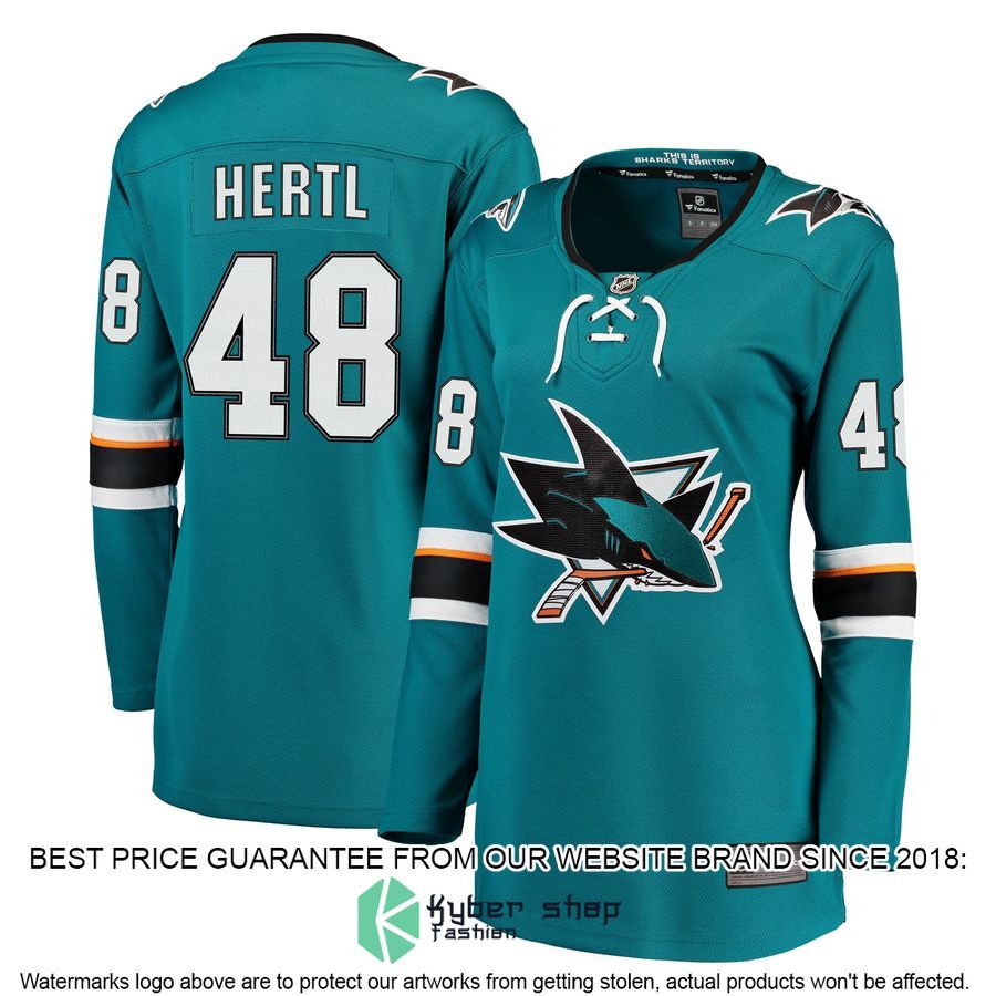 Tomas Hertl San Jose Sharks Women's Teal Hockey Jersey 4 Tomas Hertl San Jose Sharks Women's Teal Hockey Jersey word3