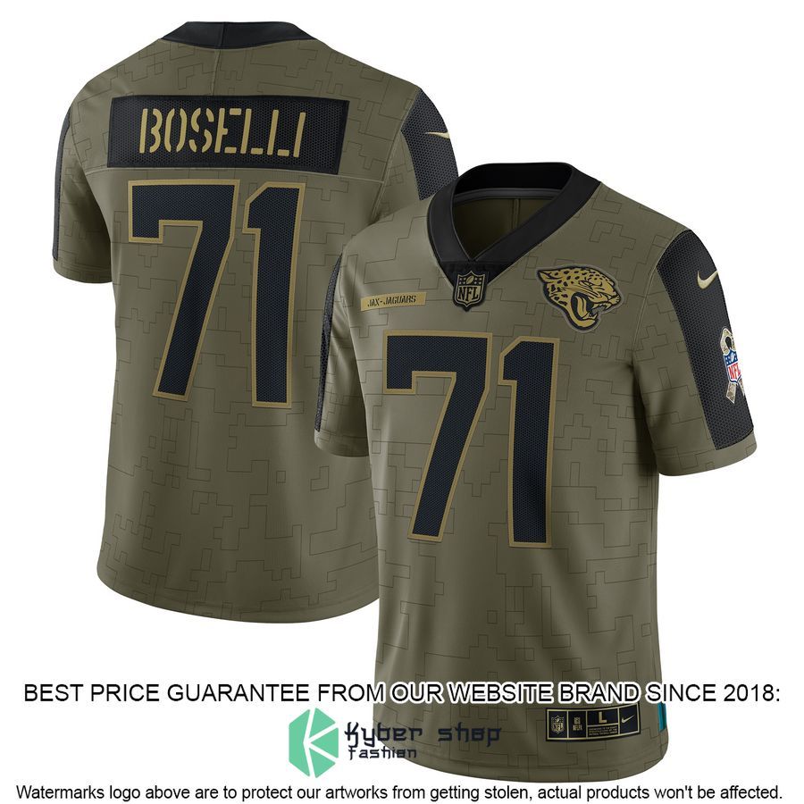Tony Boselli Jacksonville Jaguars 2021 Salute To Service Retired Olive Football Jersey 4 Tony Boselli Jacksonville Jaguars 2021 Salute To Service Retired Olive Football Jersey word2