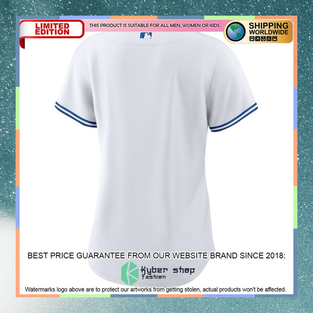Toronto Blue Jays Women Home Blank White Baseball Jersey 6 Toronto Blue Jays Women Home Blank White Baseball Jersey word1
