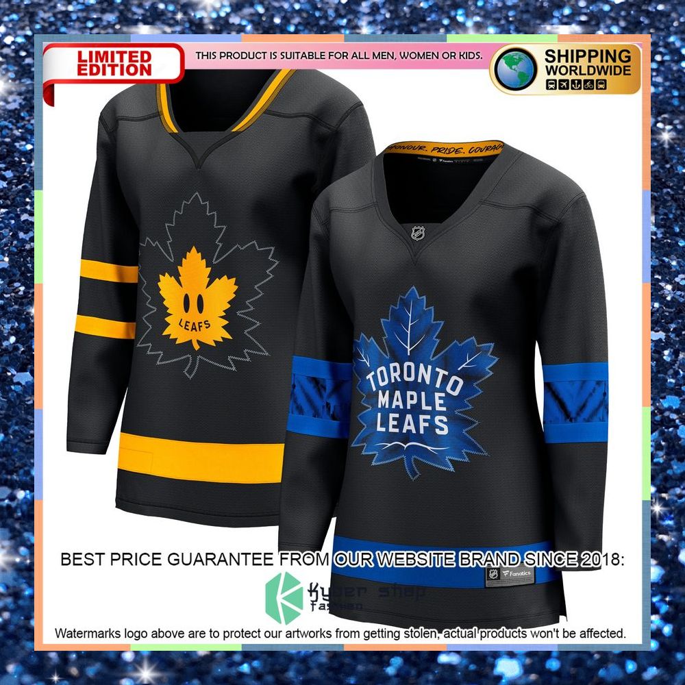 Toronto Maple Leafs Women's Alternate Premier Reversible Blank Black Hockey Jersey 9 Toronto Maple Leafs Women's Alternate Premier Reversible Blank Black Hockey Jersey word2