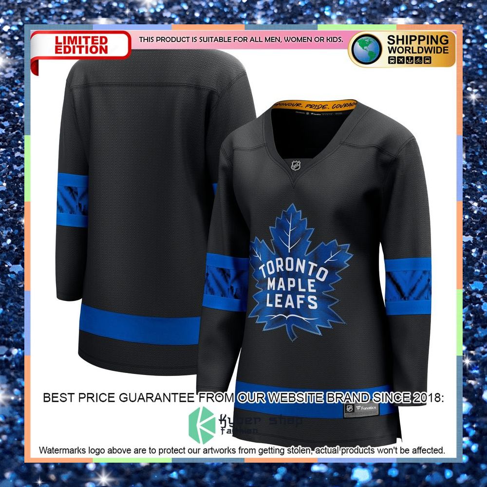 Toronto Maple Leafs Women's Alternate Premier Reversible Blank Black Hockey Jersey 10 Toronto Maple Leafs Women's Alternate Premier Reversible Blank Black Hockey Jersey word2