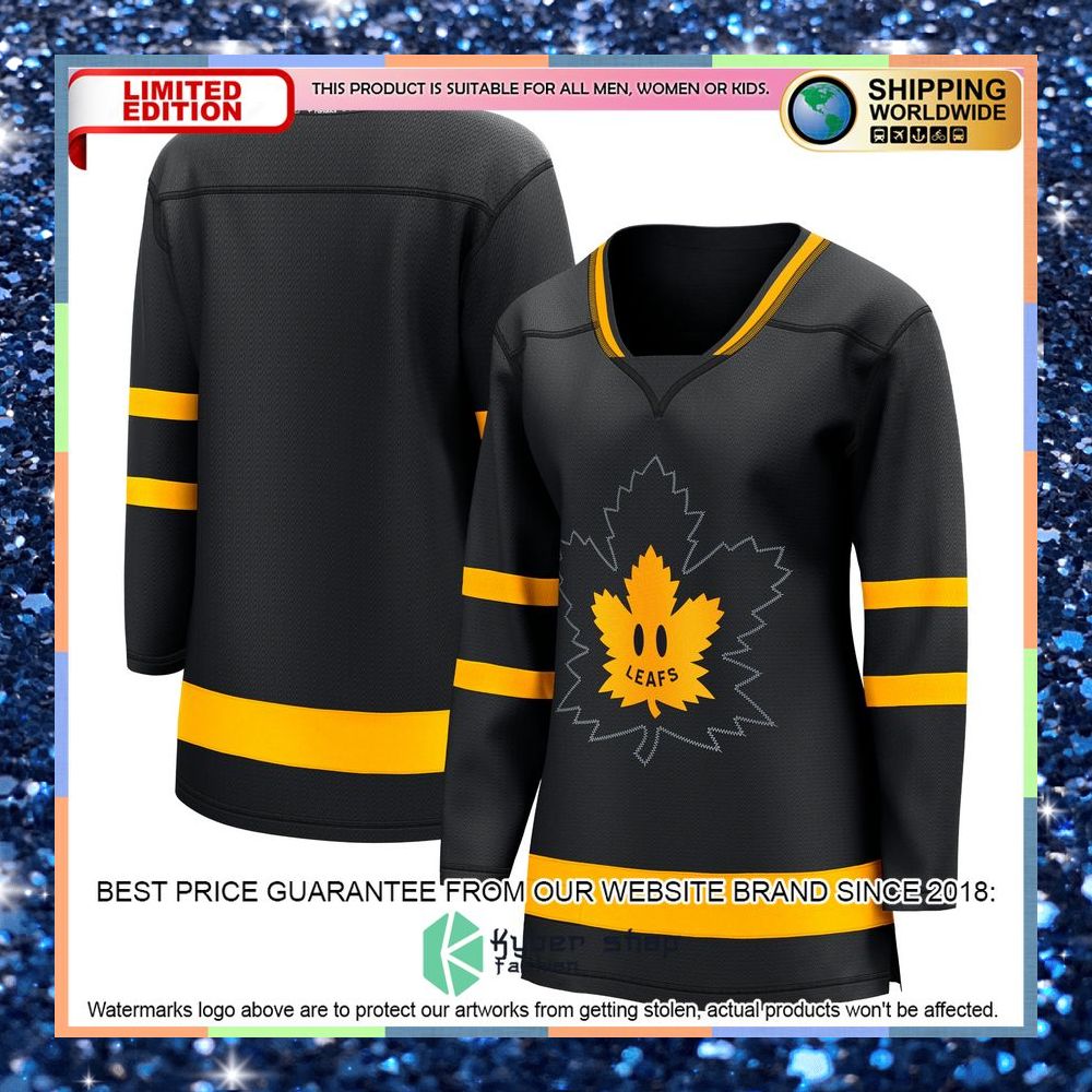 Toronto Maple Leafs Women's Alternate Premier Reversible Blank Black Hockey Jersey 11 Toronto Maple Leafs Women's Alternate Premier Reversible Blank Black Hockey Jersey word2