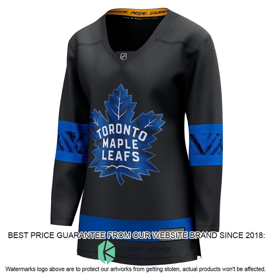 Toronto Maple Leafs Women's Alternate Premier Reversible Blank Black Hockey Jersey 4 Toronto Maple Leafs Women's Alternate Premier Reversible Blank Black Hockey Jersey word2