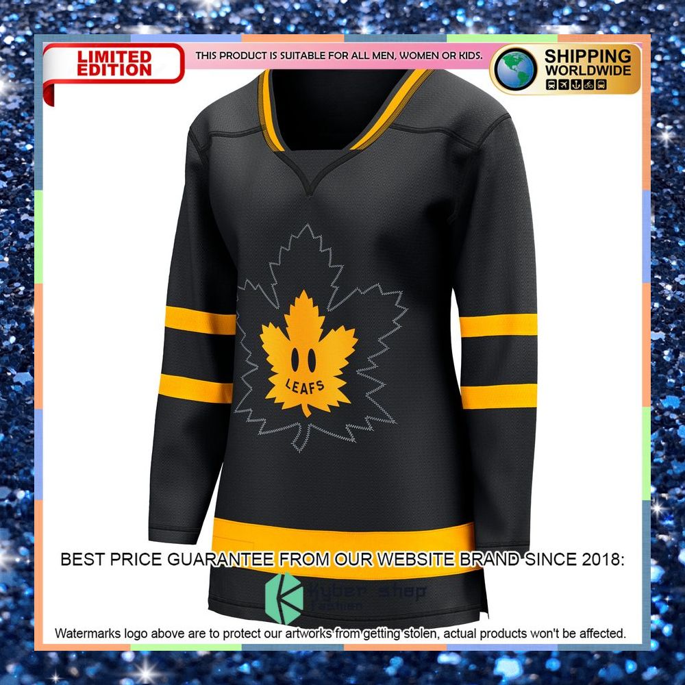 Toronto Maple Leafs Women's Alternate Premier Reversible Blank Black Hockey Jersey 14 Toronto Maple Leafs Women's Alternate Premier Reversible Blank Black Hockey Jersey word2