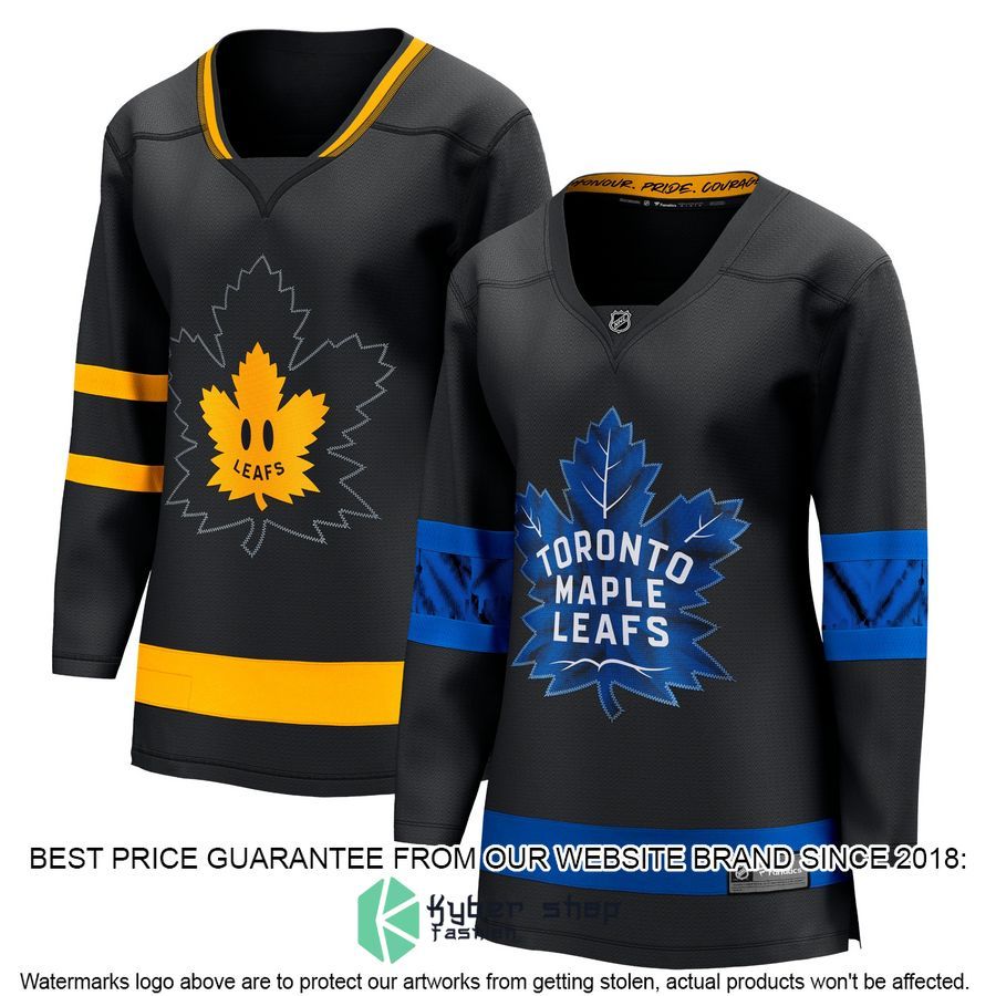 Toronto Maple Leafs Women's Alternate Premier Reversible Blank Black Hockey Jersey 8 Toronto Maple Leafs Women's Alternate Premier Reversible Blank Black Hockey Jersey word2