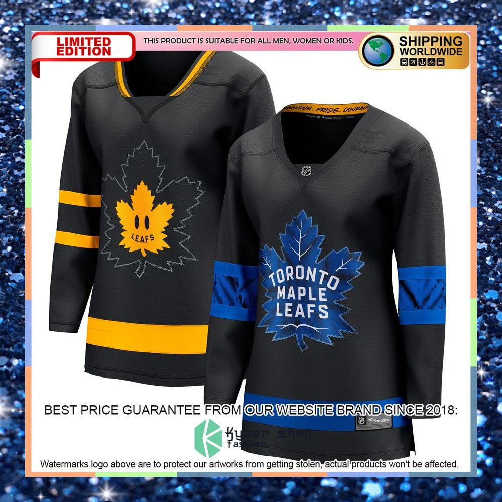 Toronto Maple Leafs Women's Alternate Premier Reversible Blank Black Hockey Jersey 16 Toronto Maple Leafs Women's Alternate Premier Reversible Blank Black Hockey Jersey word2