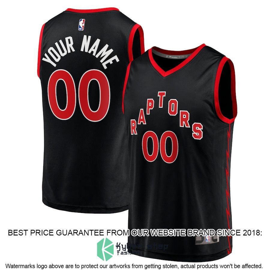 Toronto Raptors Youth Custom Black Basketball Jersey word1