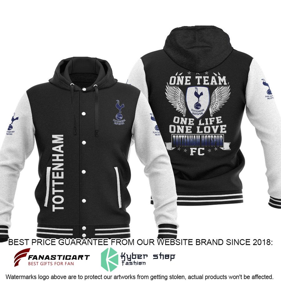 Tottenham Hotspur One Team One Life One Love Baseball Hoodie Jacket