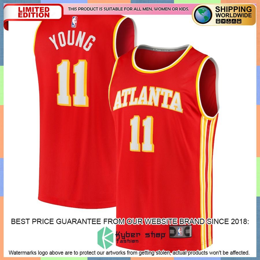 Trae Young Atlanta Hawks 2020-21 Player Red Basketball Jersey