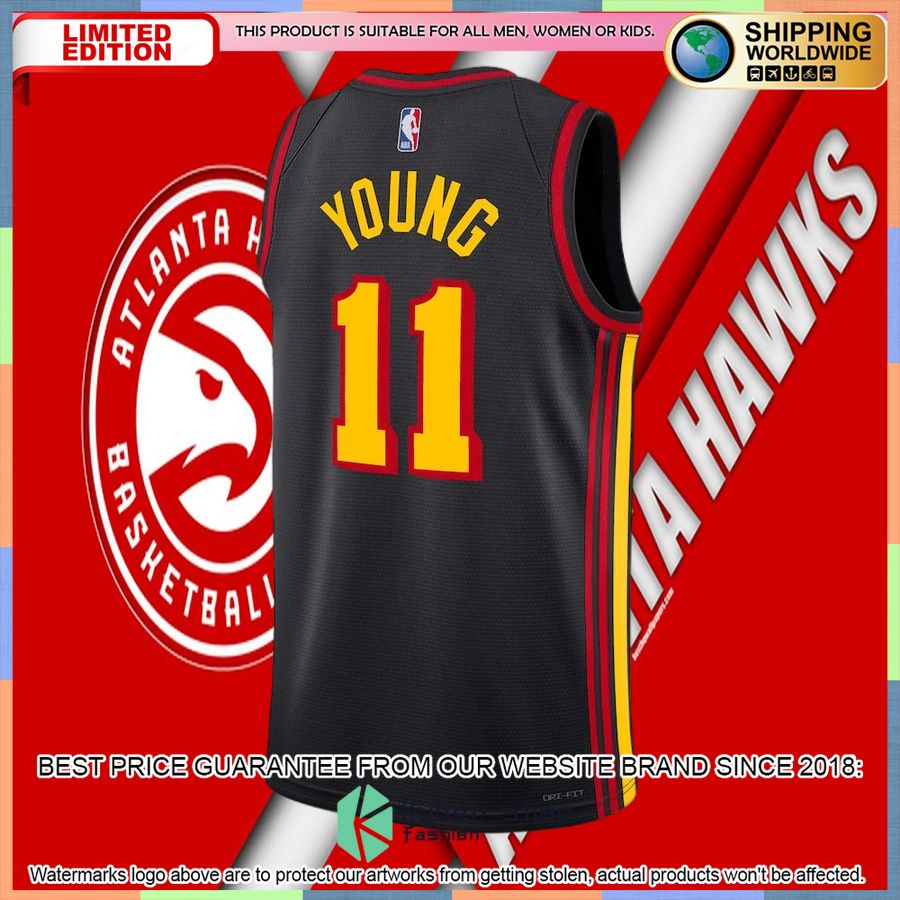 Trae Young Atlanta Hawks Jordan Brand 2022-23 Black Basketball Jersey 6 Trae Young Atlanta Hawks Jordan Brand 2022-23 Black Basketball Jersey word2
