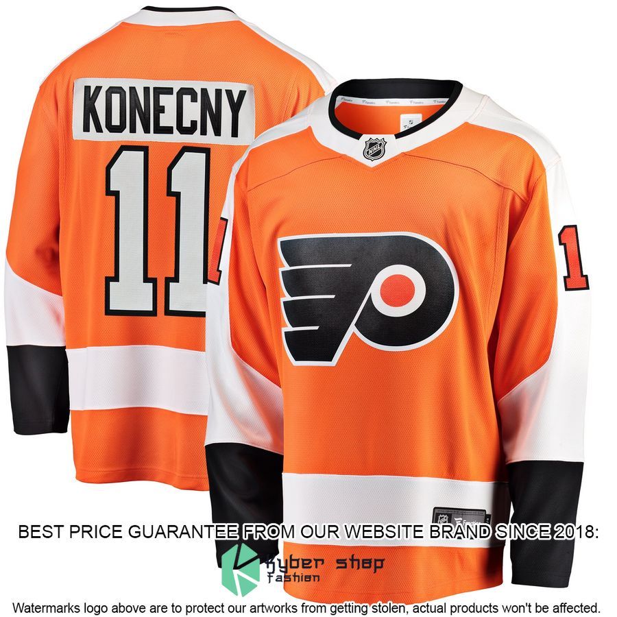 Travis Konecny Philadelphia Flyers Breakaway Orange Hockey Jersey