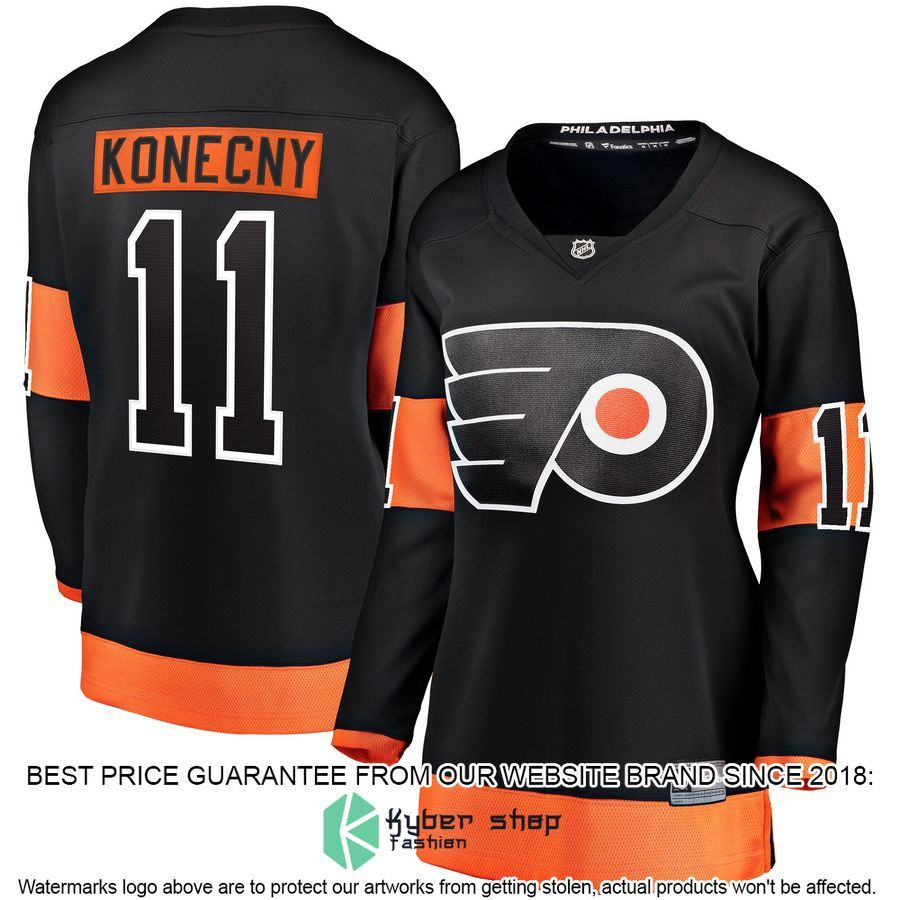 Travis Konecny Philadelphia Flyers Women's Alternate Premier Black Hockey Jersey