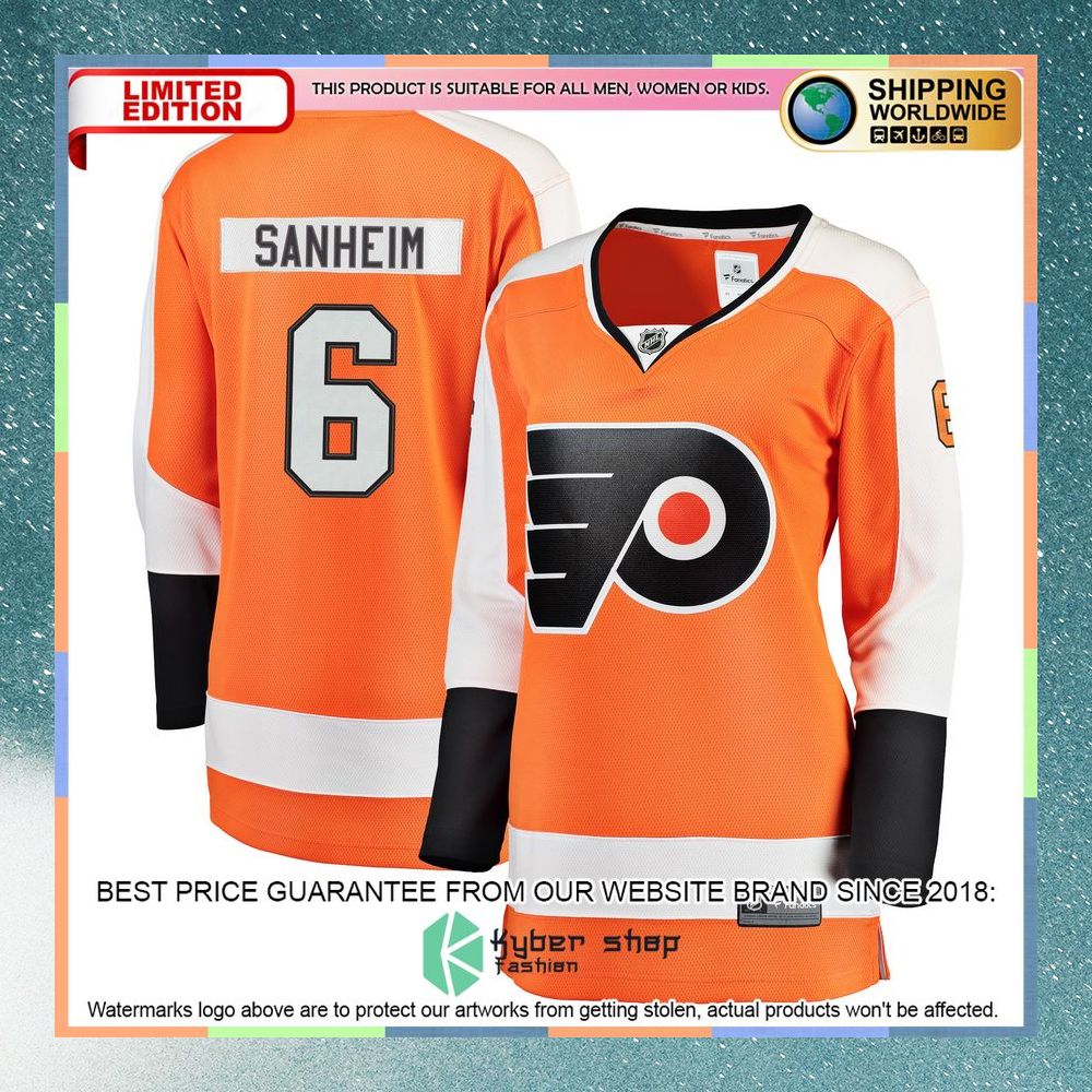 Travis Sanheim Philadelphia Flyers Women's Orange Hockey Jersey 8 Travis Sanheim Philadelphia Flyers Women's Orange Hockey Jersey word2