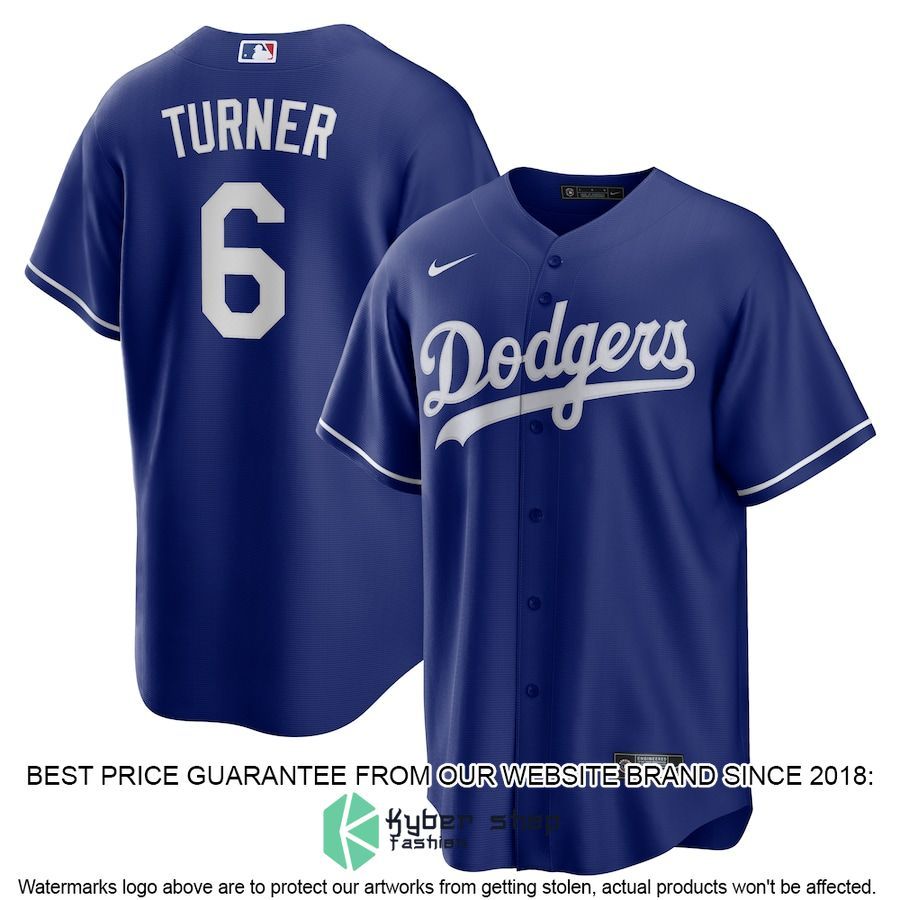 Trea Turner Los Angeles Dodgers Alternate Player Name Royal Baseball Jersey