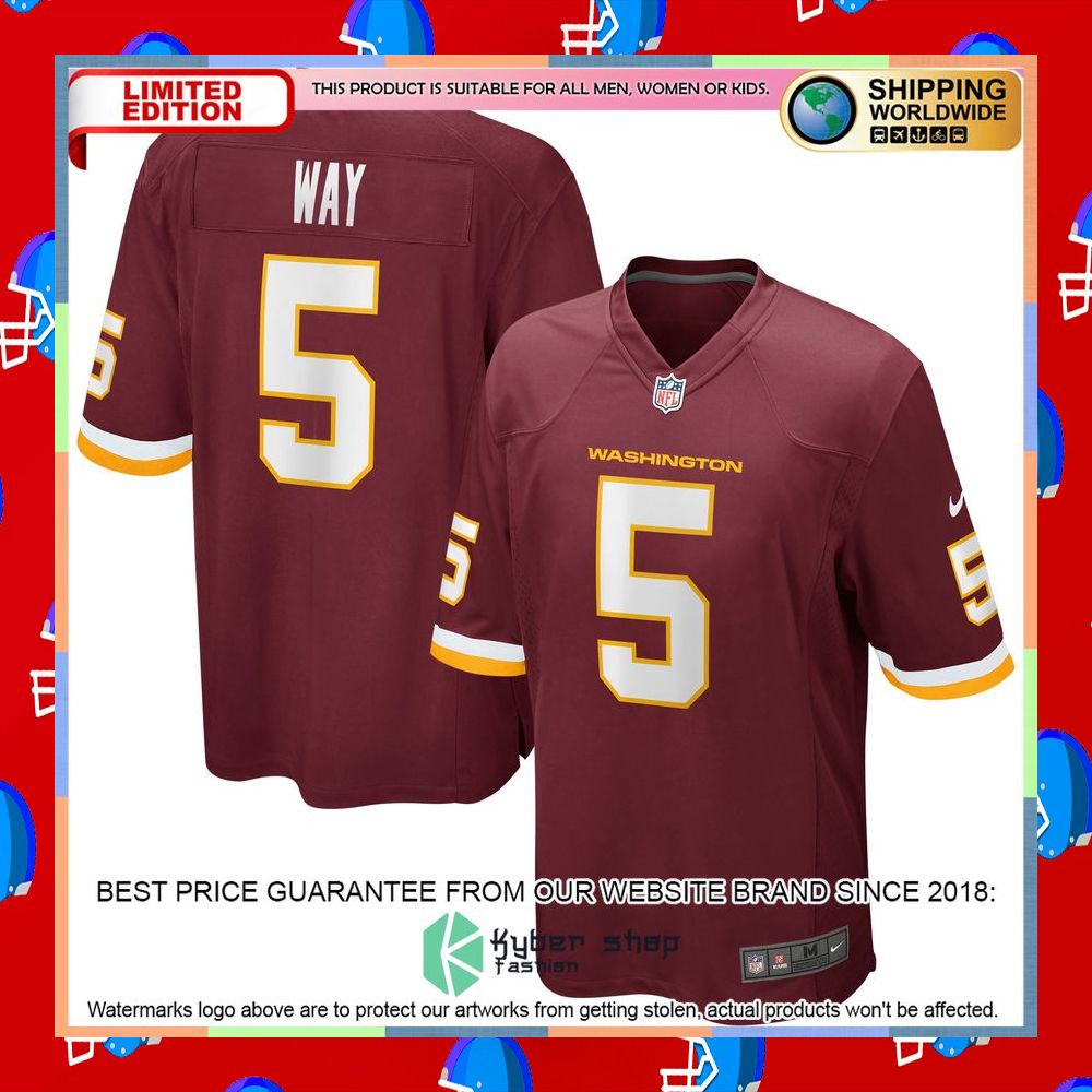 Tress Way Washington Football Team Burgundy Football Jersey 8 Tress Way Washington Football Team Burgundy Football Jersey word1