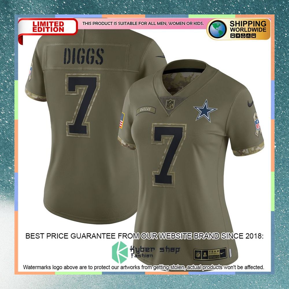 Trevon Diggs Dallas Cowboys Women's 2022 Salute To Service Olive Football Jersey 5 Trevon Diggs Dallas Cowboys Women's 2022 Salute To Service Olive Football Jersey word3