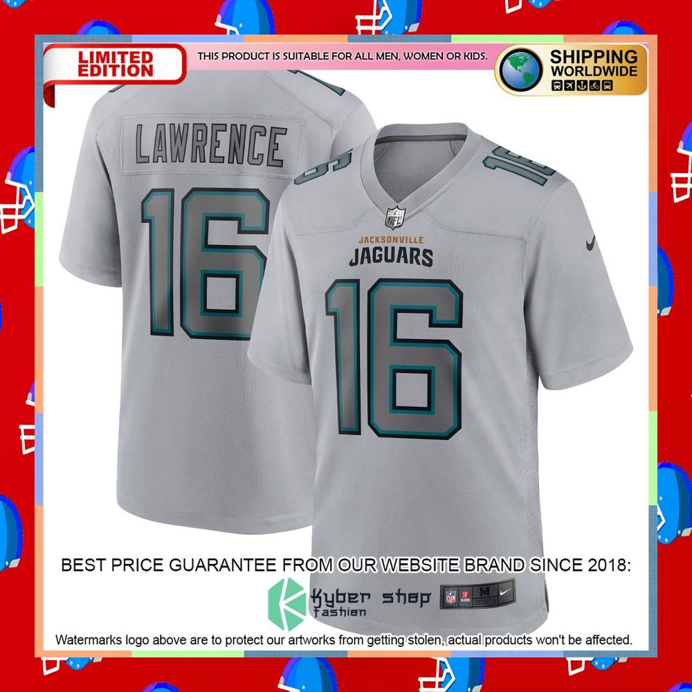 Trevor Lawrence Jacksonville Jaguars Atmosphere Fashion Gray Football Jersey 5 Trevor Lawrence Jacksonville Jaguars Atmosphere Fashion Gray Football Jersey word1