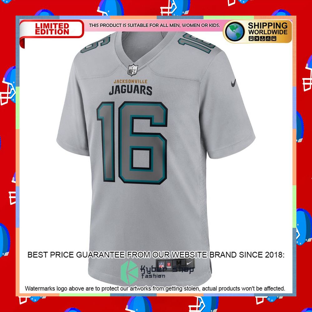 Trevor Lawrence Jacksonville Jaguars Atmosphere Fashion Gray Football Jersey 6 Trevor Lawrence Jacksonville Jaguars Atmosphere Fashion Gray Football Jersey word1