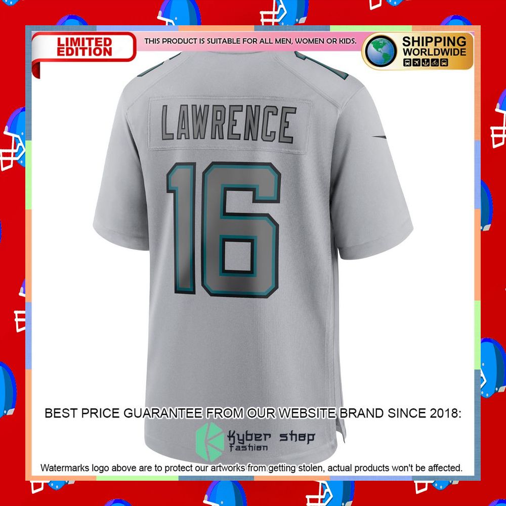 Trevor Lawrence Jacksonville Jaguars Atmosphere Fashion Gray Football Jersey 7 Trevor Lawrence Jacksonville Jaguars Atmosphere Fashion Gray Football Jersey word1