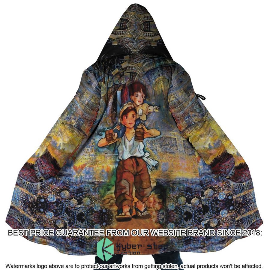 Trippy Grave Of The Fireflies Studio Ghibli Hooded Cloak