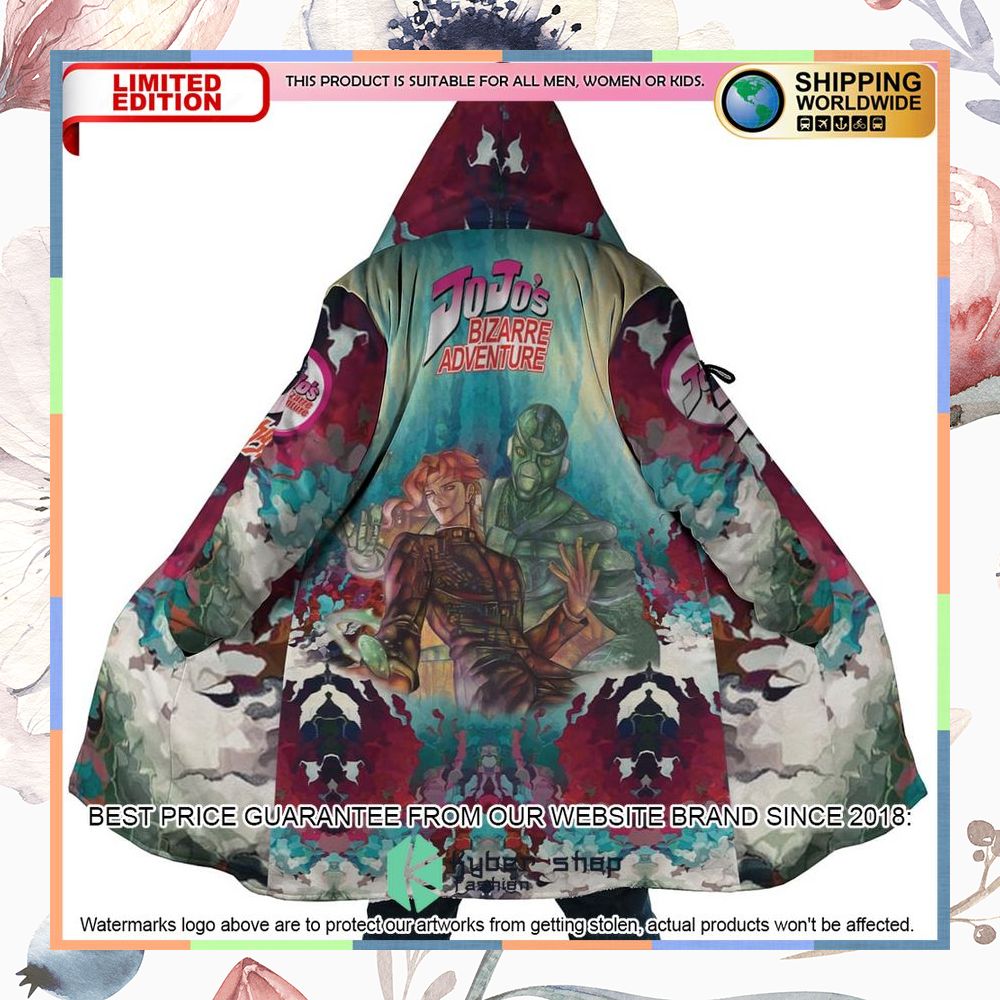 Trippy Kakyoin Hierophant Green Jojos Bizarre Adventure Hooded Cloak 7 Trippy Kakyoin Hierophant Green Jojos Bizarre Adventure Hooded Cloak word2