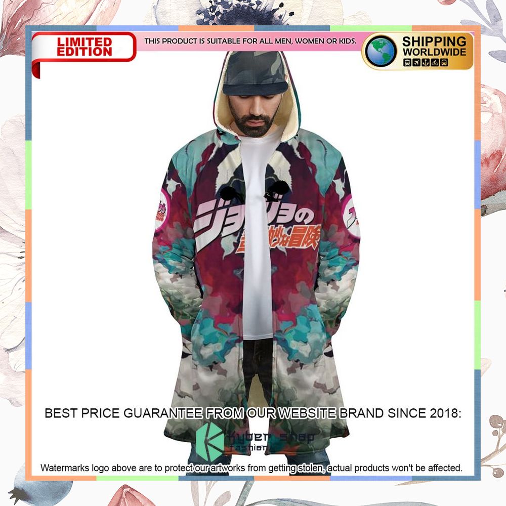 Trippy Kakyoin Hierophant Green Jojos Bizarre Adventure Hooded Cloak 8 Trippy Kakyoin Hierophant Green Jojos Bizarre Adventure Hooded Cloak word2