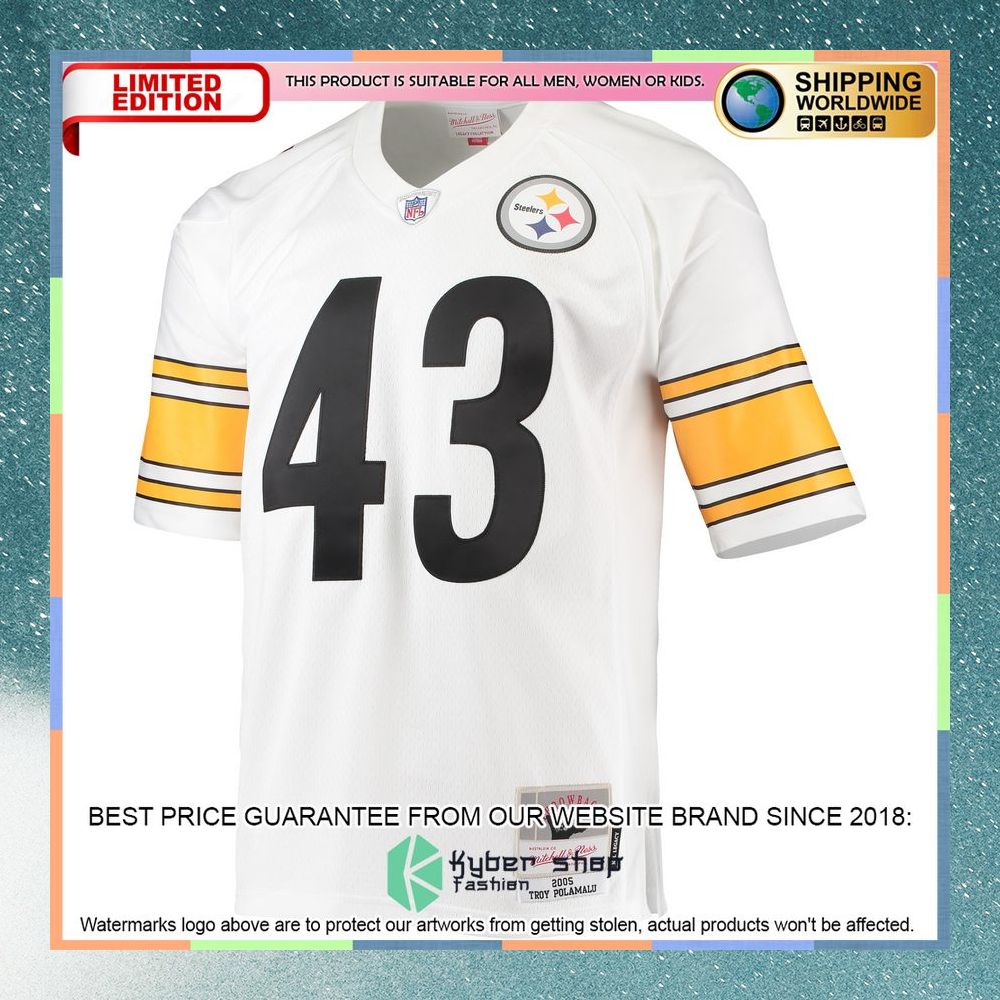 Troy Polamalu Pittsburgh Steelers Mitchell & Ness 2005 Legacy Replica White Football Jersey 6 Troy Polamalu Pittsburgh Steelers Mitchell & Ness 2005 Legacy Replica White Football Jersey word3