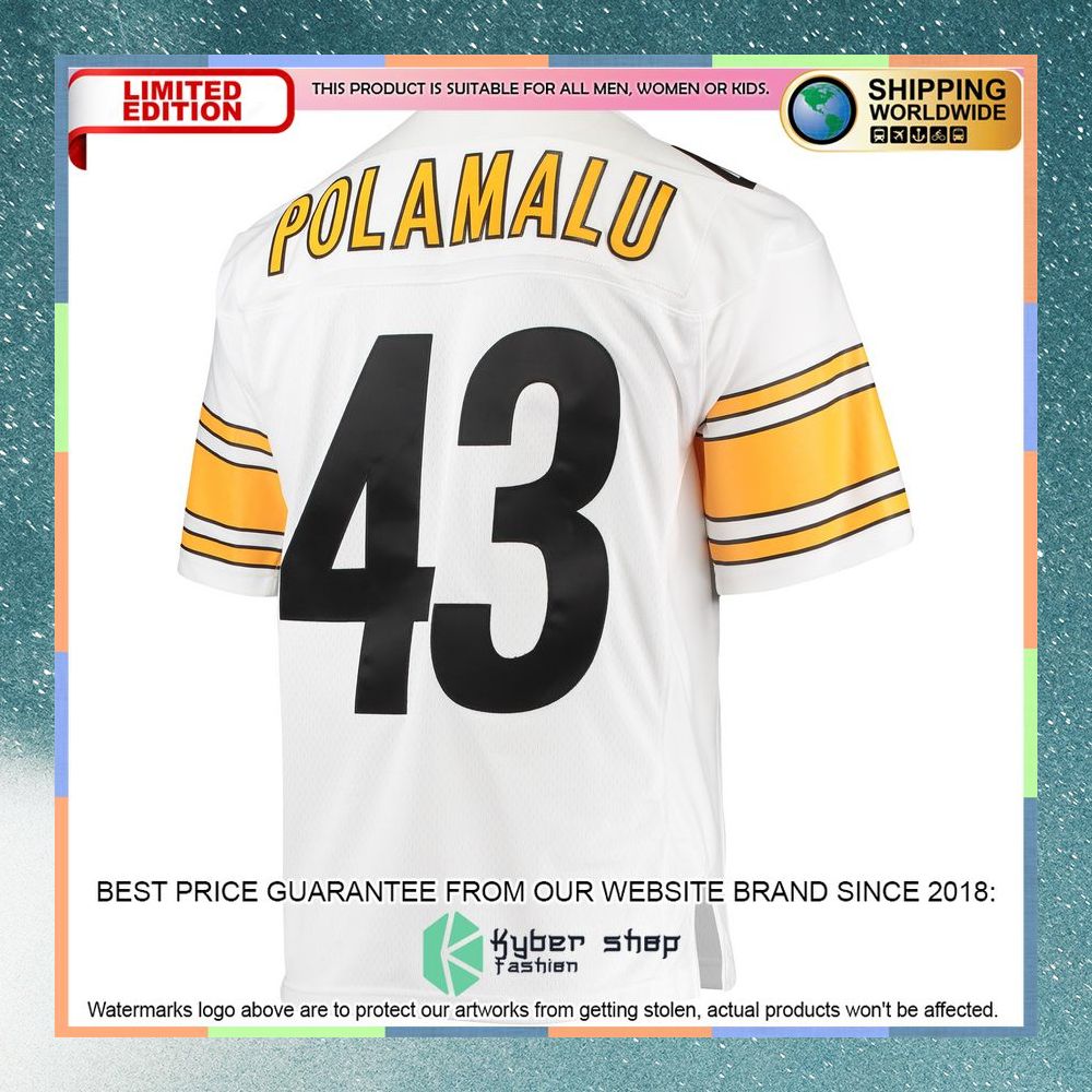 Troy Polamalu Pittsburgh Steelers Mitchell & Ness 2005 Legacy Replica White Football Jersey 7 Troy Polamalu Pittsburgh Steelers Mitchell & Ness 2005 Legacy Replica White Football Jersey word3
