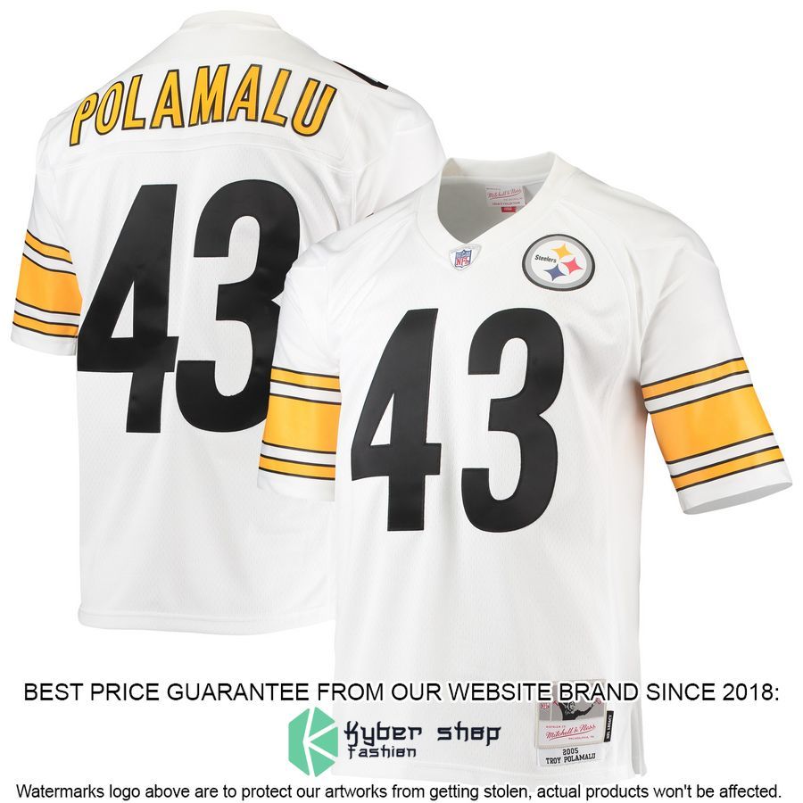 Troy Polamalu Pittsburgh Steelers Mitchell & Ness 2005 Legacy Replica White Football Jersey 4 Troy Polamalu Pittsburgh Steelers Mitchell & Ness 2005 Legacy Replica White Football Jersey word3
