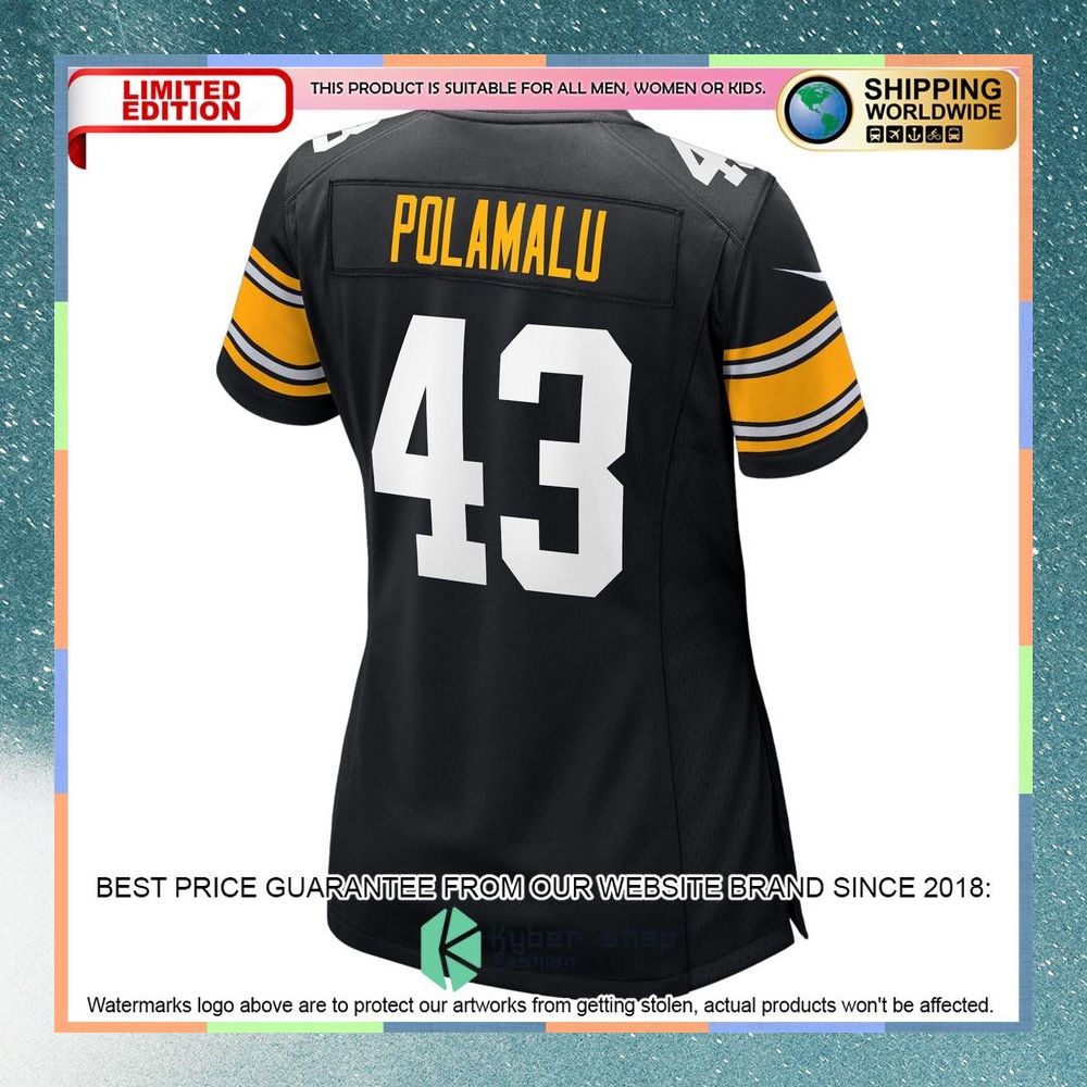 Troy Polamalu Pittsburgh Steelers Women's Retired Black Football Jersey 7 Troy Polamalu Pittsburgh Steelers Women's Retired Black Football Jersey word3