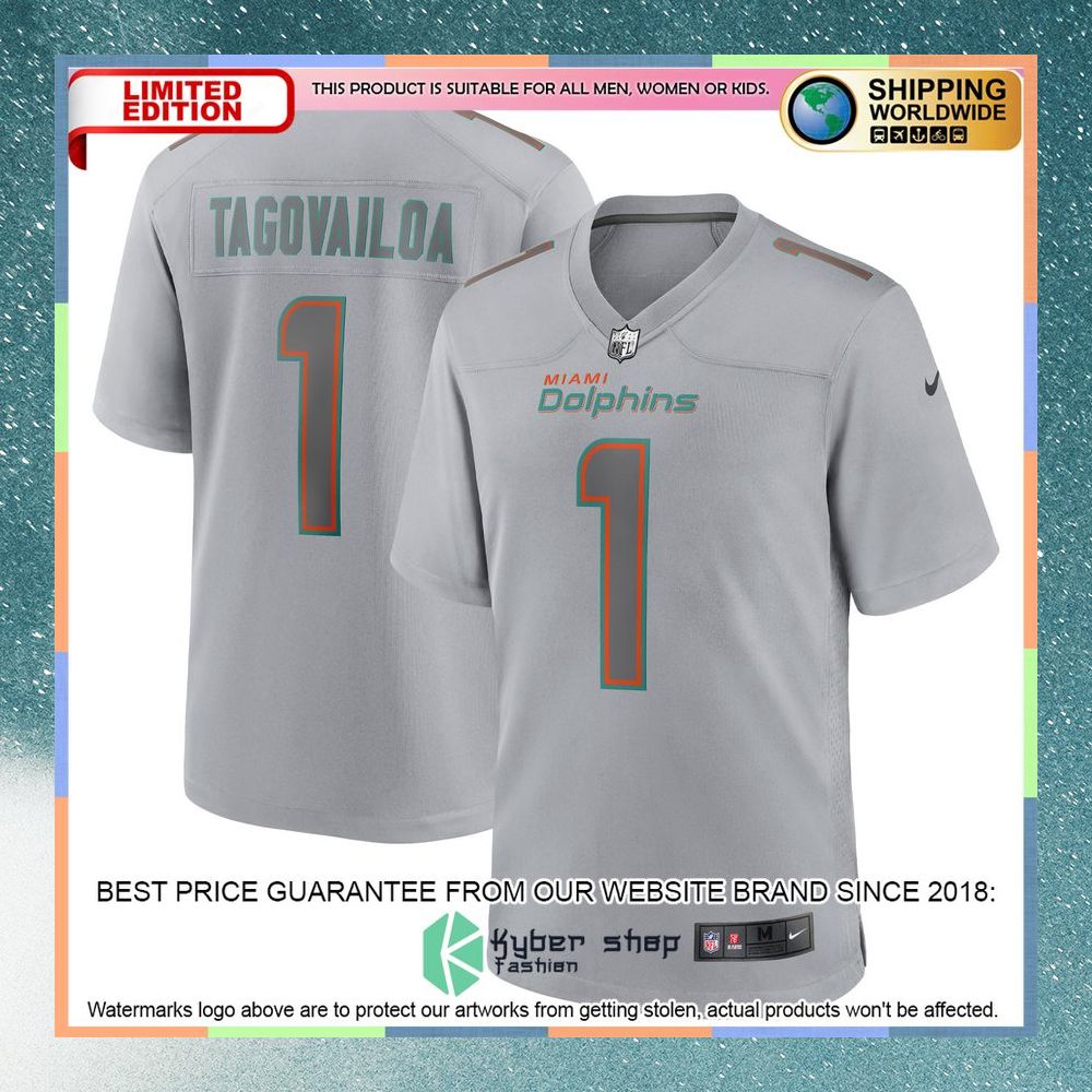 Tua Tagovailoa Miami Dolphins Atmosphere Fashion Gray Football Jersey 5 Tua Tagovailoa Miami Dolphins Atmosphere Fashion Gray Football Jersey word2